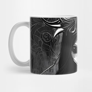 Grim Beauty: Embracing the Dark Side with Black and White Art Mug